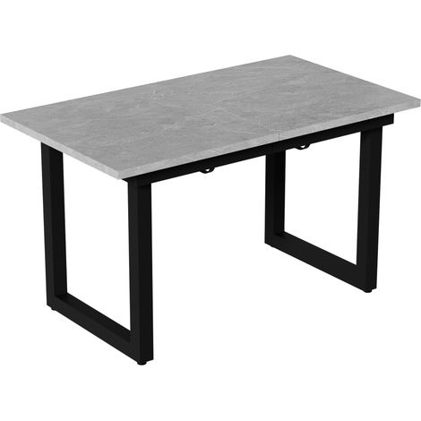 Tavolo da pranzo allungabile industriale 180x80x75 cm MDF grigio e nero (1/5)