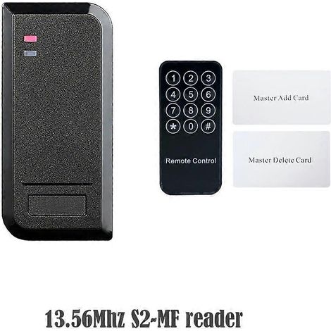 Système de contrôle d'accès de porte avec lecteur RFID autonome étanche pour 1000 utilisateurs, lecteur de cartes de proximité 125 kHz/13,56 MHz, ouverture de serrure électrique 13,56 MHz S2-MF (1/5)