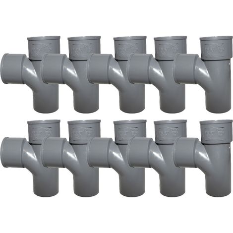 10 tés pied PVC 87°30 Mâle Femelle Ø50 - First Plast (1/5)
