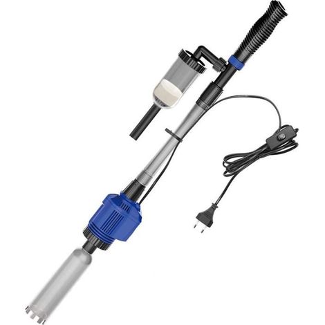 3 en 1 Aspirateur Automatique pour Aquarium, Nettoyeur de Gravier avec Éponge Filtrante, Aspirateur de Gravier Électrique Convient (1/4)