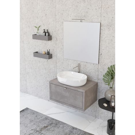 mobile bagno "tintoretto" cemento, 80 cm (1/4)