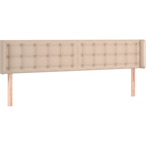 Tête de lit avec oreilles Cappuccino 203x16x78/88 cm Similicuir (1/5)