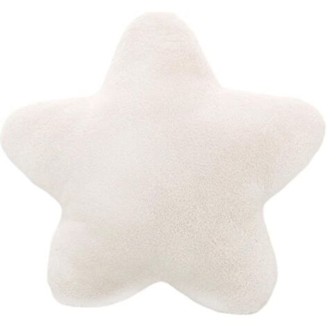 QORVA-1 Pièces coussin en peluche, doux et moelleux, en forme d'étoile, convient pour voiture, salon, canapé et chambre à coucher, blanc (1/5)