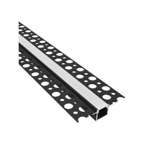 Profilo LED in alluminio per cartongesso, nero + paralume AKS da 1,5 m