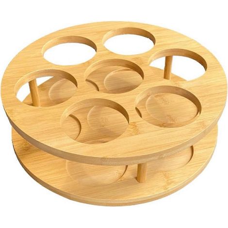 Étagère de rangement rotative à double niveau, étagère à épices et sirops, étagère de rangement, casier à vin (1/5)