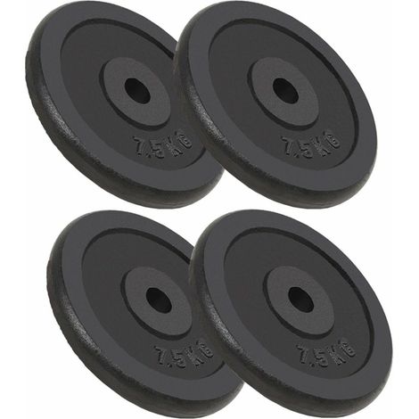 Plaque de poids 4 pcs 4x7,5 kg Fonte vidaXL (1/5)