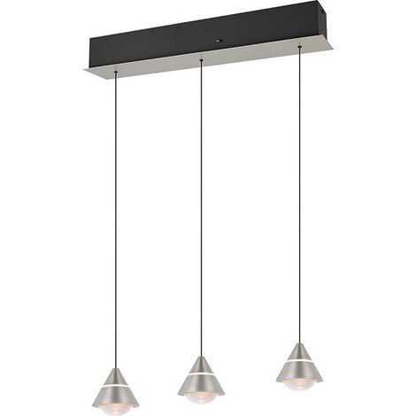 Pendelleuchte Hängeleuchte Deckenleuchte Nickel matt Farbwechsel H 200 cm