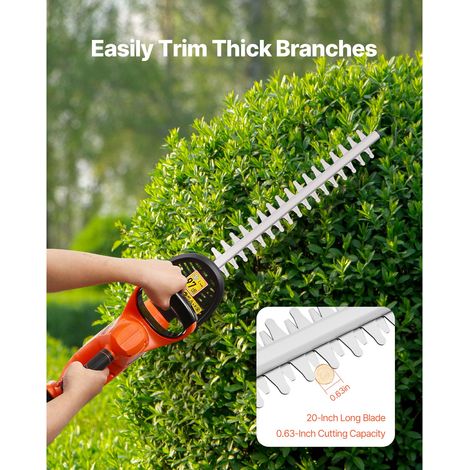 Taille-haie électrique sans fil 1200 tr/min, batterie 20V 2A, pour branches basses, lames 20 po double action et sécurité double interrupteur, taille-bordure jardin terrasse (1/5)
