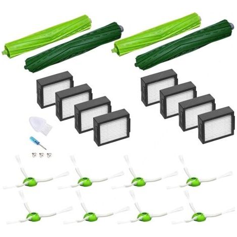 FOREHILL Accessoires Kit avec iRobot Roomba e5 e6 i1 i3152 i4+ i7 i7556 i8 J7,Combo i5 J5, 8X Filtres HEPA 8X Brosses Latérale 4X Brosses (1/4)