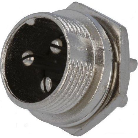 Conector Microfono Macho 3Pin Chasis Rosca 10.230/3/M