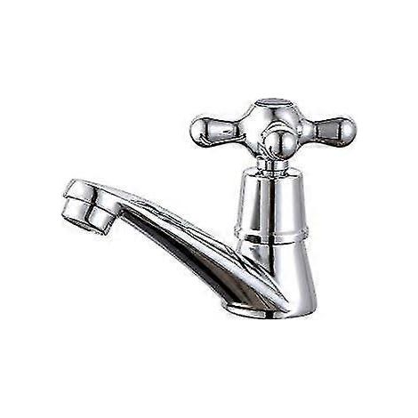 Robinet d'eau froide simple, robinet de lavabo chromé à robinet d'eau froide simple, pour salle de bain/toilettes à domicile (1/5)