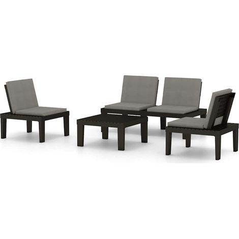 Maison Exclusive - 4-tlg. Garten-Lounge-Set mit Kissen Kunststoff (1/5)