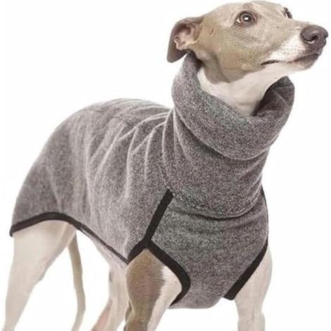 Maglione per Whippet, sacco a pelo caldo per cani di grossa taglia, tinta unita, taglia L - Grigio chiaro (1/5)