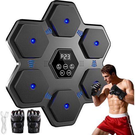 Machine de Boxe de Musique avec Gants, entraîneur de poinçonnage de Rythme Bluetooth Intelligent avec écran LED Convient à la Maison, au Bureau, à la Salle de Sport (1/5)