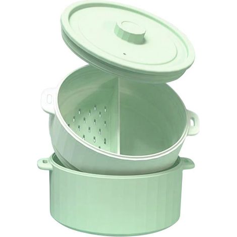 Cuiseur vapeur pliable en silicone antiadhésif avec couvercle. Sain et pratique pour bébé à la maison ou au restaurant. (1/5)