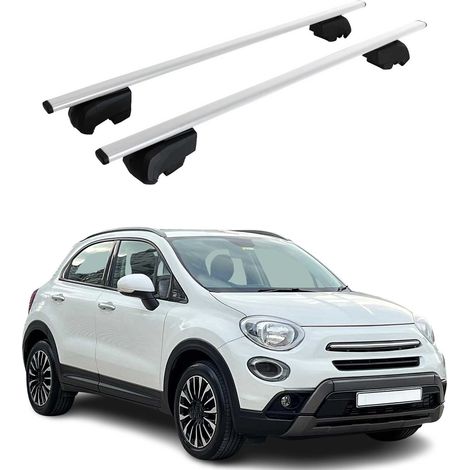 Barres de toit transversales pour fiat 500x 2014 2023 fer argent abe