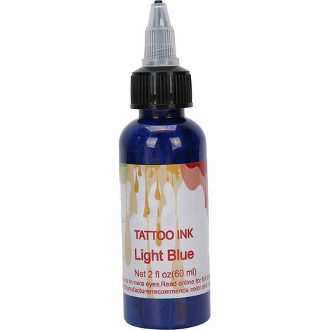 Encre de tatouage professionnelle, pigment sûr et coloré 60ml bleu clair pour maquillage permanent et arts corporels. (1/5)