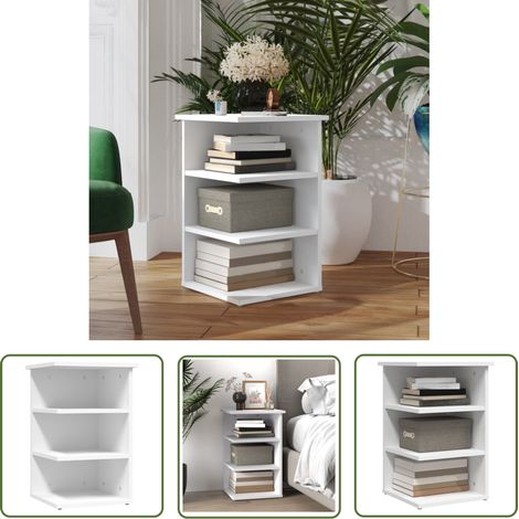 Armoire latérale Sideboard Design moderne, Armoire Etagère de rangement, Blanc 35x35x55 cm Aggloméré OIB1468E (1/5)
