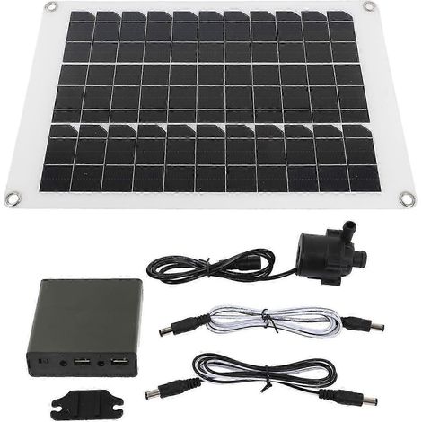Pompe à Eau Solaire 20W avec Panneau, Submersible Silencieuse 12V pour Bassin à Oiseaux, Étang, Jardin et Culture Hydroponique (1/4)