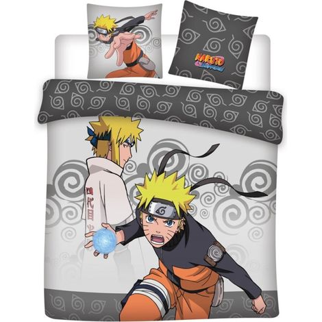 Parure de lit Naruto noire et gris- 240 cm x 220 cm