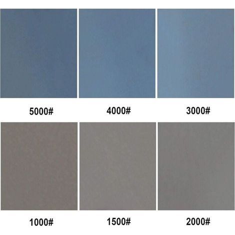 Lot de 12 feuilles abrasives 9' x 11' – Grains 1000/1500/2000/3000/4000/5000 – Pour ponçage bois, métal et polissage automobile (1/5)