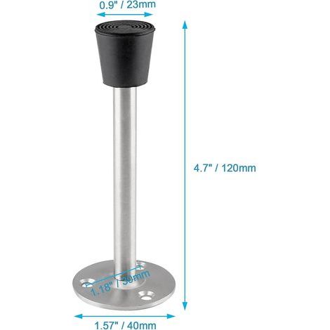 Set aus 2 robusten Türstoppern aus Edelstahl, 120 mm (5 Zoll) zur Wandmontage, mit stoßdämpfenden Gummispitzen zum Schutz von Wänden und Türen, 120 mm (4,7 Zoll) (1/5)