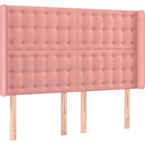 Maison Exclusive - Cabecero con orejas de terciopelo rosa 147x16x (1/5)