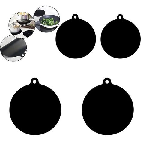 4 teiliges Induktions Schutzset Topfschoner Zwei 18 cm und zwei 22 cm, 0,7 mm dick. Kochfeldabdeckung Runde Induktionsmatten Topfschoner Topfunte (1/5)