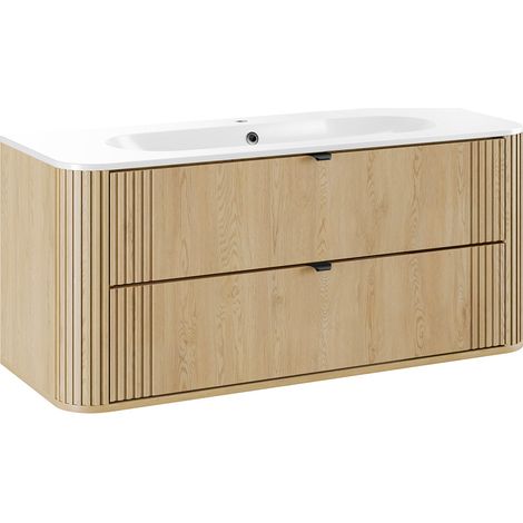 Waschtisch 120cm Mila mit 4 Schubladen, Helle Eiche (1/5)
