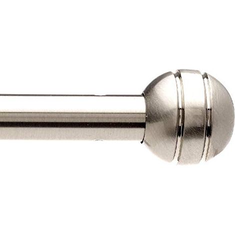 TRINGLES Rondes pour VITRAGE Metal  Ø10  1 Tringle Ronde Embout Boule 70-110CM  Chrome Mat (1/2)