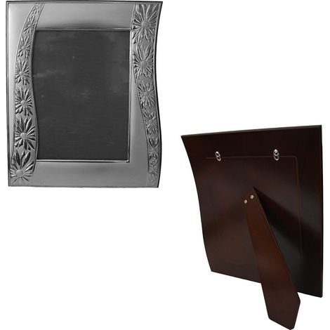 Portafoto in argento 925 cornice porta foto ritratti retro legno cm18x24 elegante rifinito ottima idea regalo (1/5)