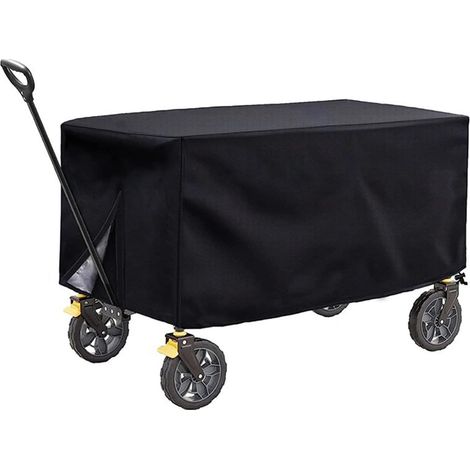 Housse De Protection Chariot De Camping 90x50x45CM 210D Oxford ImperméAble Housse pour Chariot de Transport pour Remorque Pliable Couverture Anti-PoussièRe Pare-Soleil Transport Jardin Noir (1/5)