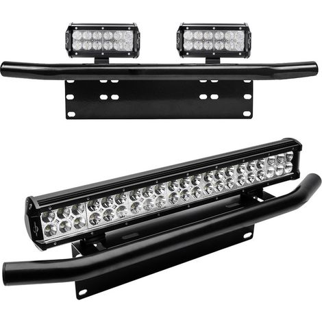 Support de plaque + Fixation LED Spot - Pare-buffle Aluminium (1/2)