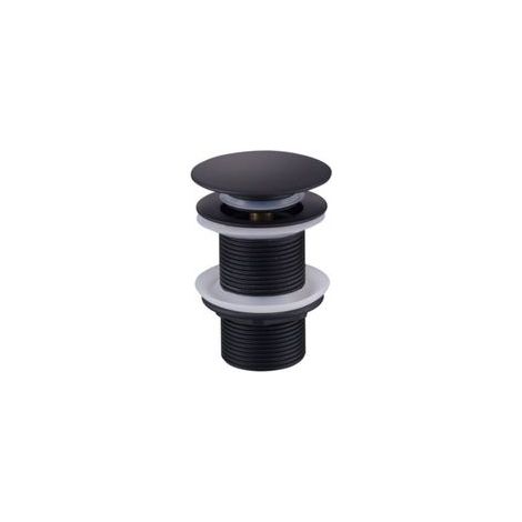Aiperq – Schwarzer Beckenablauf ohne Überlauf – Hochwertiges Messing – Klick-Klack-Mechanismus – Standard-G1¼-Anschluss – Schneller Abfluss (1/5)