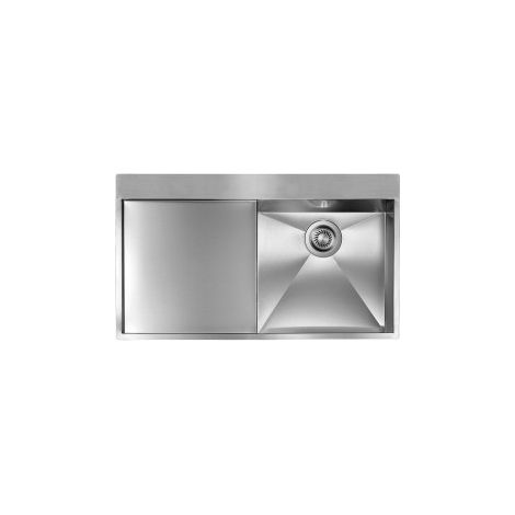 Lavello FILOQUADRA MIX 86X50 1 vasca sinistra+ gocciolatoio ACCIAIO INOX (1/5)