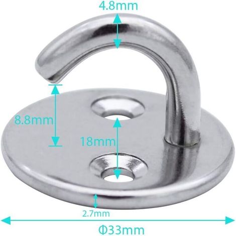 BEBUSINGOTO 6 Pièces Crochet de Plafond M5 Crochet Ouverts Rend Ancre de Plaque Œil Acier Inoxydable Crochet de œil Plaque pour Suspendre Plante Ventilateur de Plafond Moustiquaire Une Lanterne (1/4)