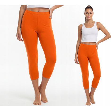 Leggings in cotone 3/4, produttore polacco, colore arancione, taglia XXL (1/4)