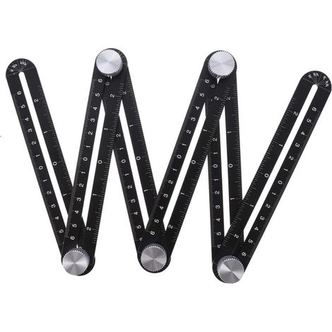 1 Pc Folding Tile Ruler Six-Fold Ruler Tile Opening Hole Template Tool Tile Hole Opener Aluminum Alloy and Plastic (1/5)