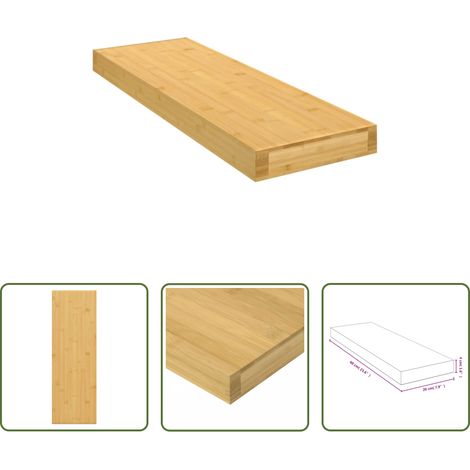 Bambusregal - Wandregal 60x20x4 cm Bambus (1/5)