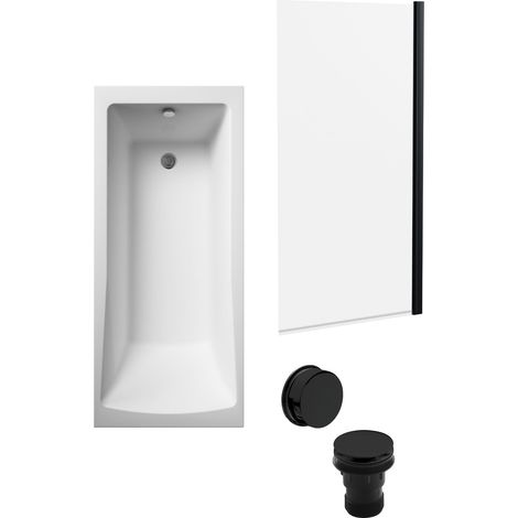 Square Single Ended 1700x700 with Leg Set & Black Screen & Black Waste