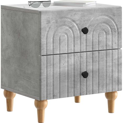 Maison Exclusive - Nachttisch Betongrau 43 x 34,5 x 48 cm Holzwer