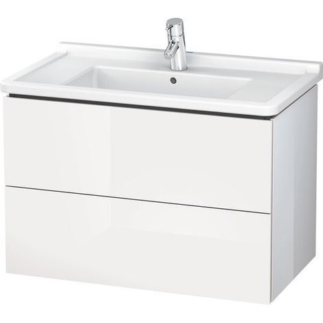 Meuble sous-vasque L-CUBE 469x820x558mm blanc brillant lack