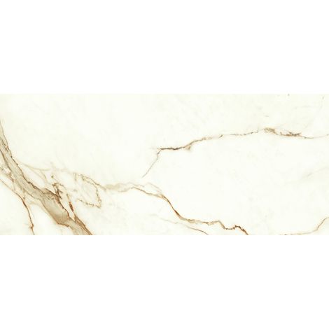 Carrelage effet Marbre Blanc Calacatta Supreme 120x50x0,85 cm Silk Faventa - Mur intérieur (vendu par carton de 1,8 m²) - RO'MA CARRELAGE