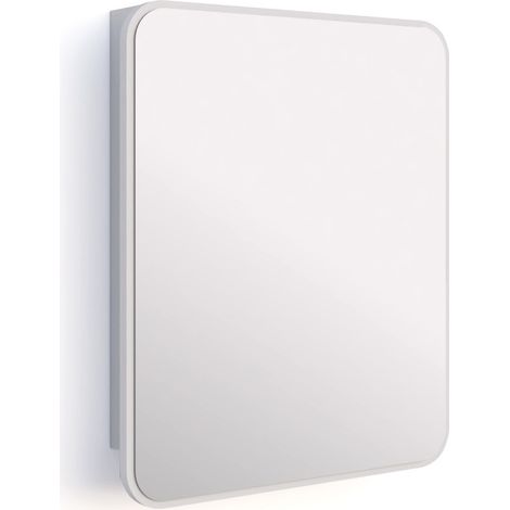 Armoire de salle de bain avec miroir et étagères - Blanc (1/5)