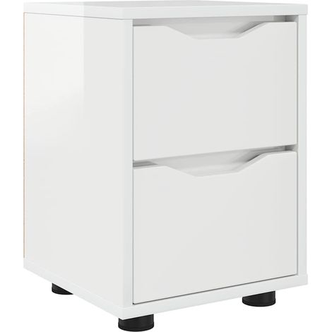 Maison Exclusive - Comodino Bianco Lucido 30,5 x 30 x 43 cm Legno multistrato