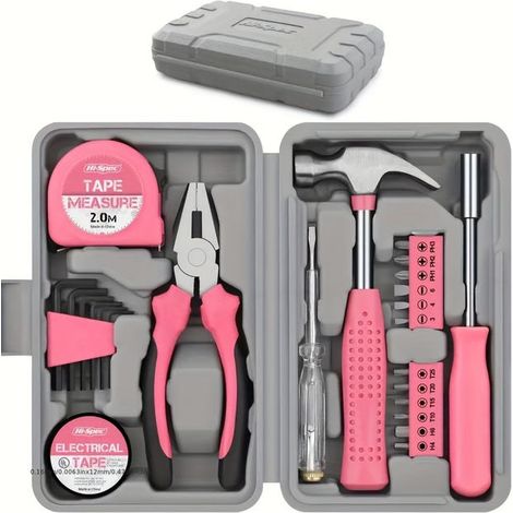 24-teiliges Heimwerker-Werkzeugset – Robuste Zange, verstellbarer Schraubenschlüssel, Hammer, Schraubendreher-Set, Handwerkzeug-Set (1/4)