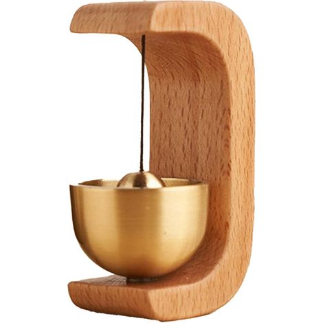 1 x Carillon éolien, Bois massif, Laiton pur, Design magnétique, Décoration murale, Pour réfrigérateur et porte