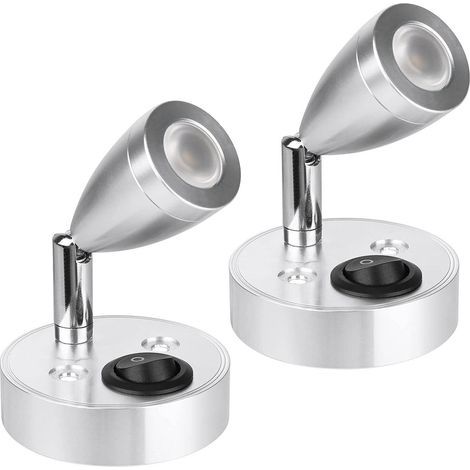 Lampe de lecture spot LED 12 V, 3 W pour intérieur de camping-car, lampe murale de chevet rotative à 180°, lumière chaude 3000 K pour camping-car, camping-car, caravane, bateau (2 pièces)-RAPANDA (1/5)