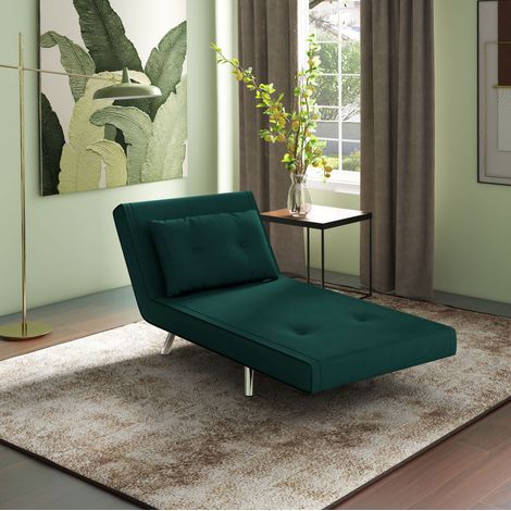 Poltrona letto convertibile 3 in 1 con schienale reclinabile a 180°, verde scuro DESVIAE (1/5)
