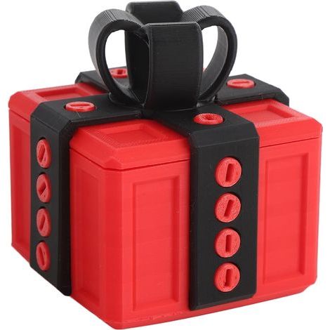 Überraschungsbox – 3D-gedruckte, drehbare Puzzlebox – Witziges Geschenk oder Bürodekoration – 20 realistische Schrauben – 1 Stück (1/5)